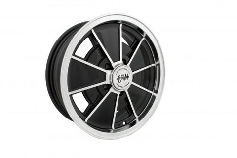 EMPI 9697 Gloss Black with Polished Lip & Spoke Edges 15 5 1/2 5x112