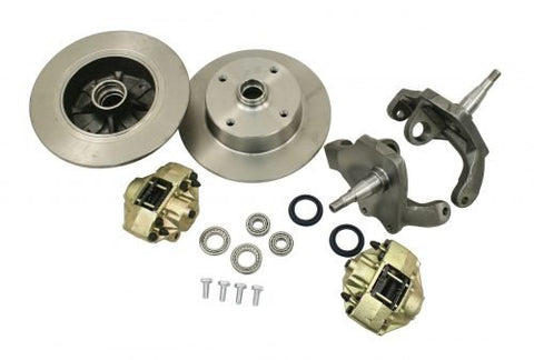 EMPI Front Disc Brake Kit, Ball Joint, 2.5" Drop Spindle, 4x130 with 14x1.5mm threads (Requires 69-on Style Tie Rod Ends)