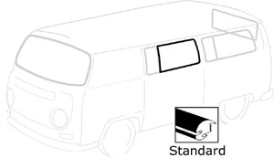 Window Seal, center side window w/Vent, Cal; Bay Bus – The No Name Garage