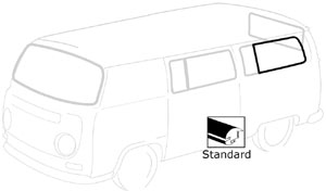 Rear Quarter Window Seal, w/o Vent, standard Cal-Look, L/R, 68-79 II