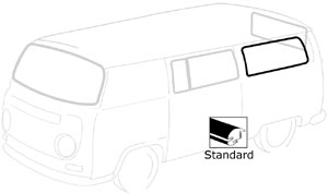 Rear Quarter Window Seals, Bay; w/o Vents; Cal; L/R