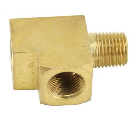 EMPI 9205 Brass T Fitting/Adapter (1/8"), For Gauges, Each