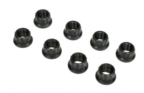 EMPI 2988 12 Point 8mm Engine Nuts, Black, 8 pieces, 8mm-1.25