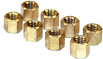 EMPI 6051 BRASS EXHAUST NUTS, M8-1.25, 11mm Head, Set Of 8