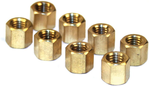 EMPI 6051 BRASS EXHAUST NUTS, M8-1.25, 11mm Head, Set Of 8